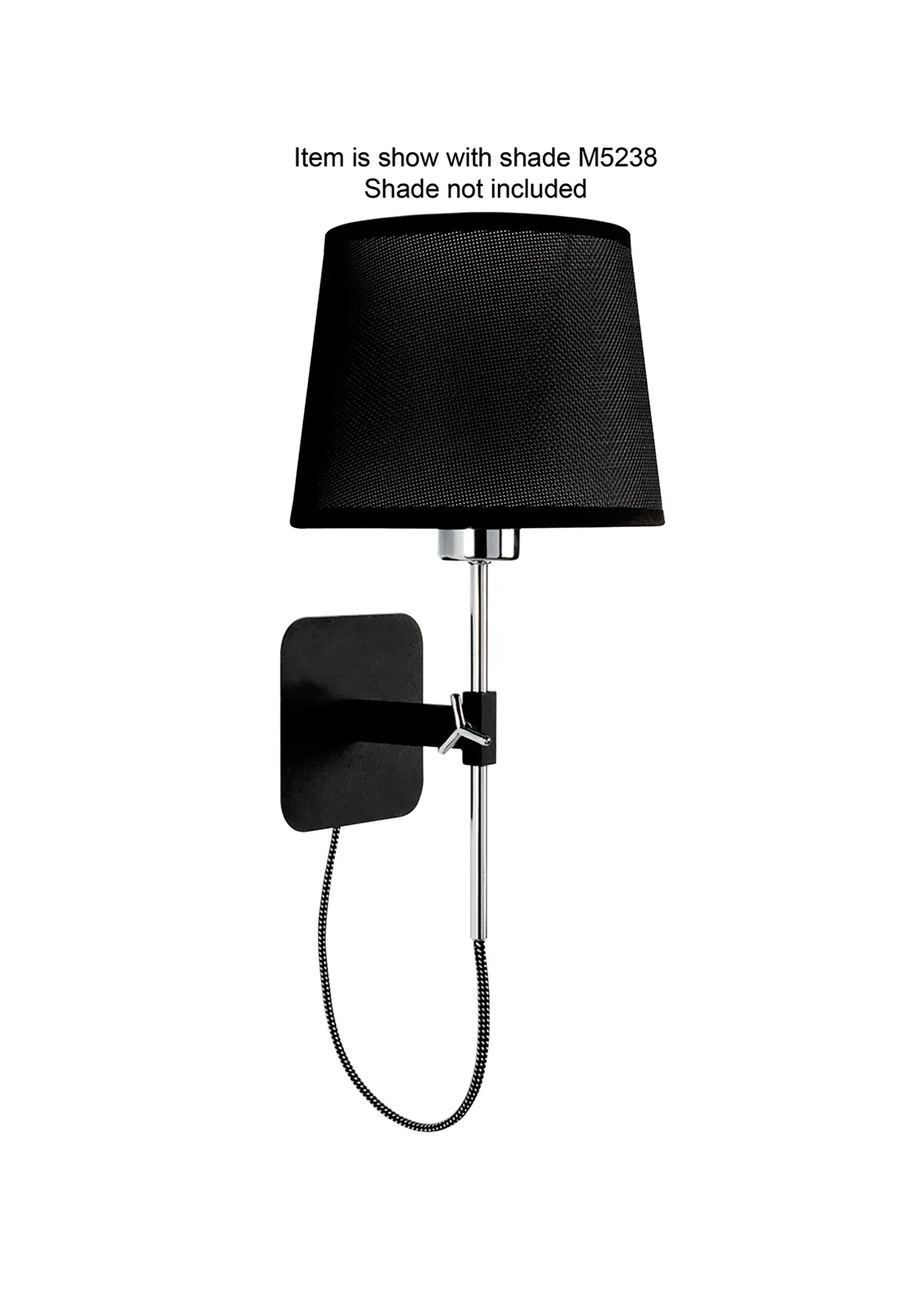 M5319  Habana Wall Lamp 1 Light Without Shade Black